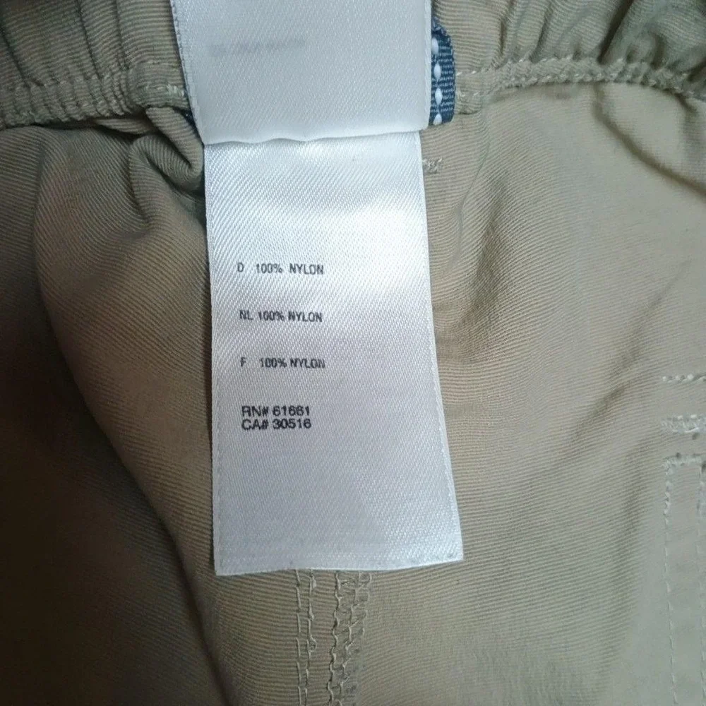 North Face Pants Mens Large Beige Cargo Nylon Convertible Outdoor Hiking Fishing